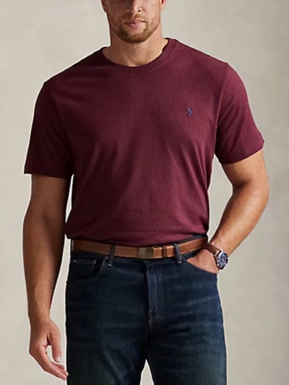Polo Ralph Lauren Men’s 3XB Burgundy Pocket T-Shirt Big & Tall NWT Cotton